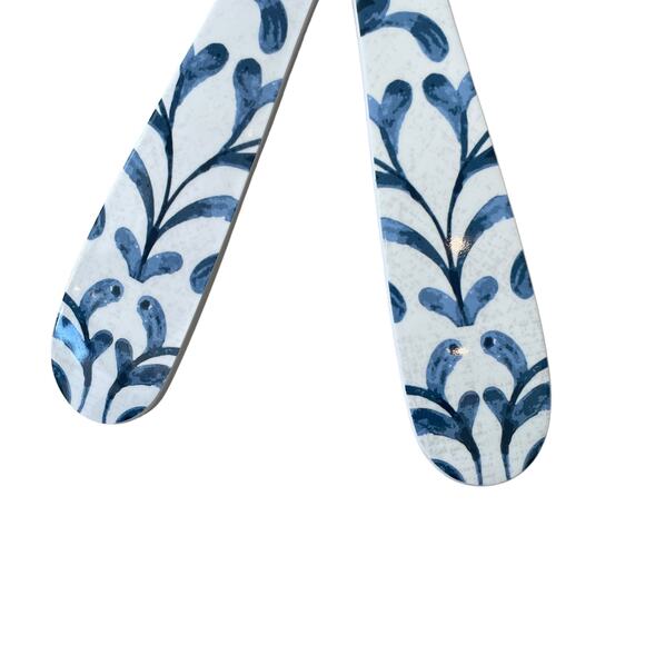 TOMMY BAHAMA Melamine Utensil Set Blue & White Salad Serving Spoon Fork NEW - Picture 4 of 8